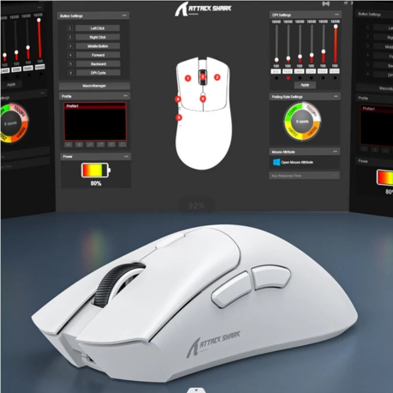 Souris gaming sans fil avec macro et application